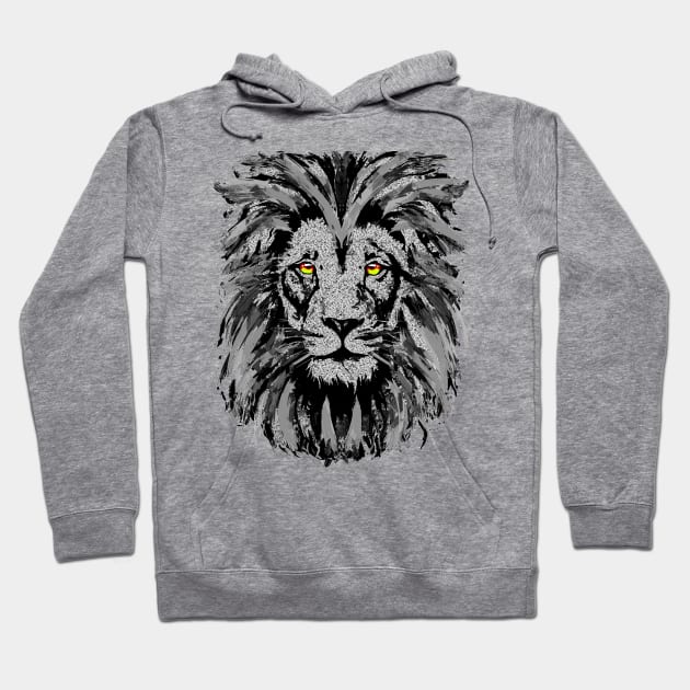 Gray Lion Apron - Gray Lion Face Apron Hoodie by BigWildKiwi